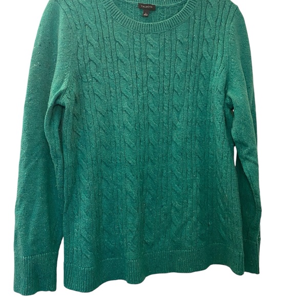 Talbots Green Cable Knit Sweater - Picture 2 of 11